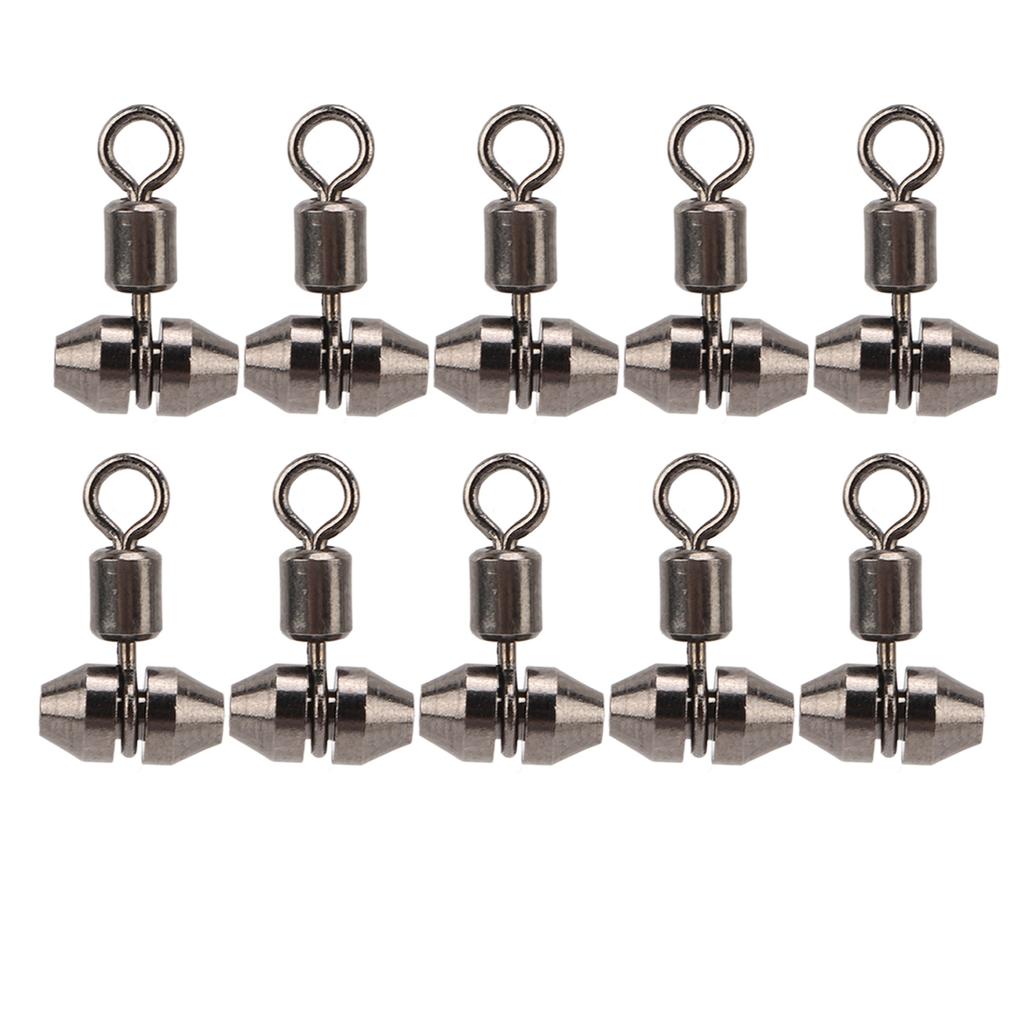 10pcs 3 Way Fishing Swivels T Turn Brass Barrel Triple Swivel Cross Line Fishing ConnectorsM