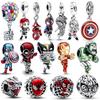 Marvel Дэдпул Росомаха и Капитан Америка Подвеска Шарм Бусины Подходят для Браслетов Ожерелье Женский Кулон Роскошный DIY Изготовление Ювелирных Изделий