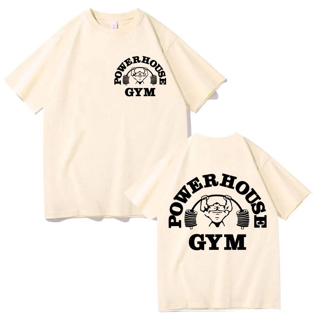 Powerhouse Gym Графические Футболки Мужские Женские Мода Повседневная Спорт Короткий Рукав Футболка Высококачественный Хлопок Оверсайз Футболки