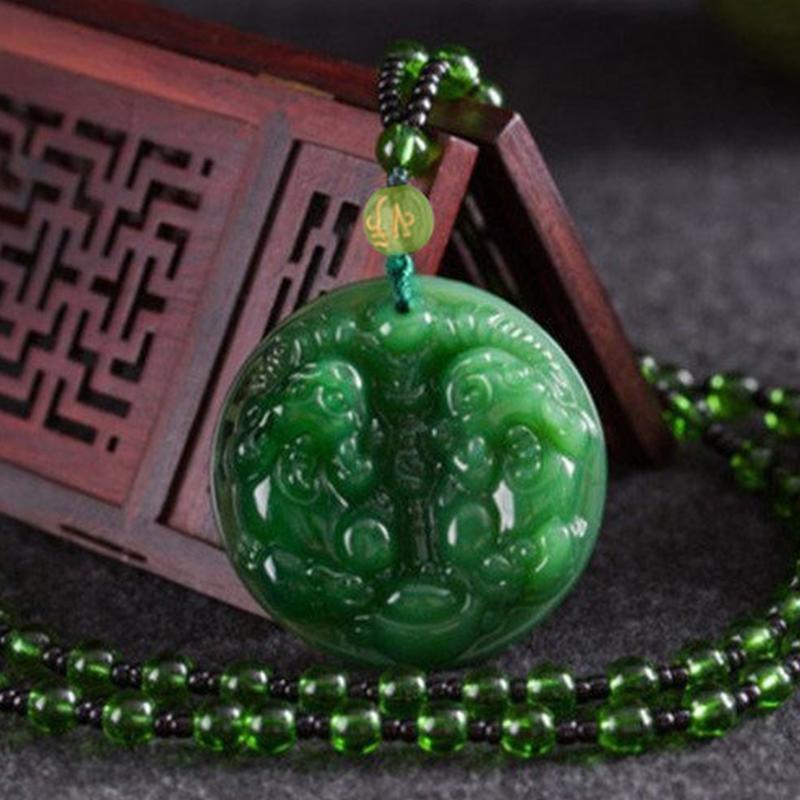 Classic Natural Chinese Agate Pendant Jade Necklace Charm For Women Men Jewelry Carved Blessing Lucky Amulet Gifts