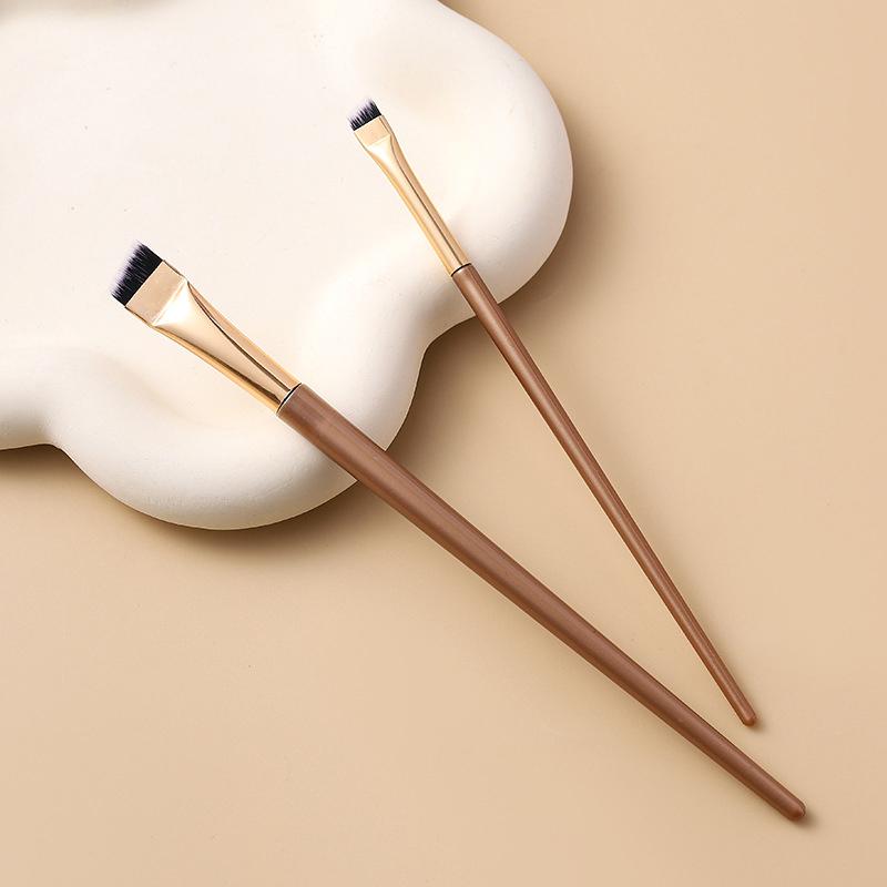 2 шт. кисть для подводки глаз, кисть для бровей, портативная плоская тонкая кисть для подводки глаз, контур бровей, кисти для макияжа, инструмент для макияжа