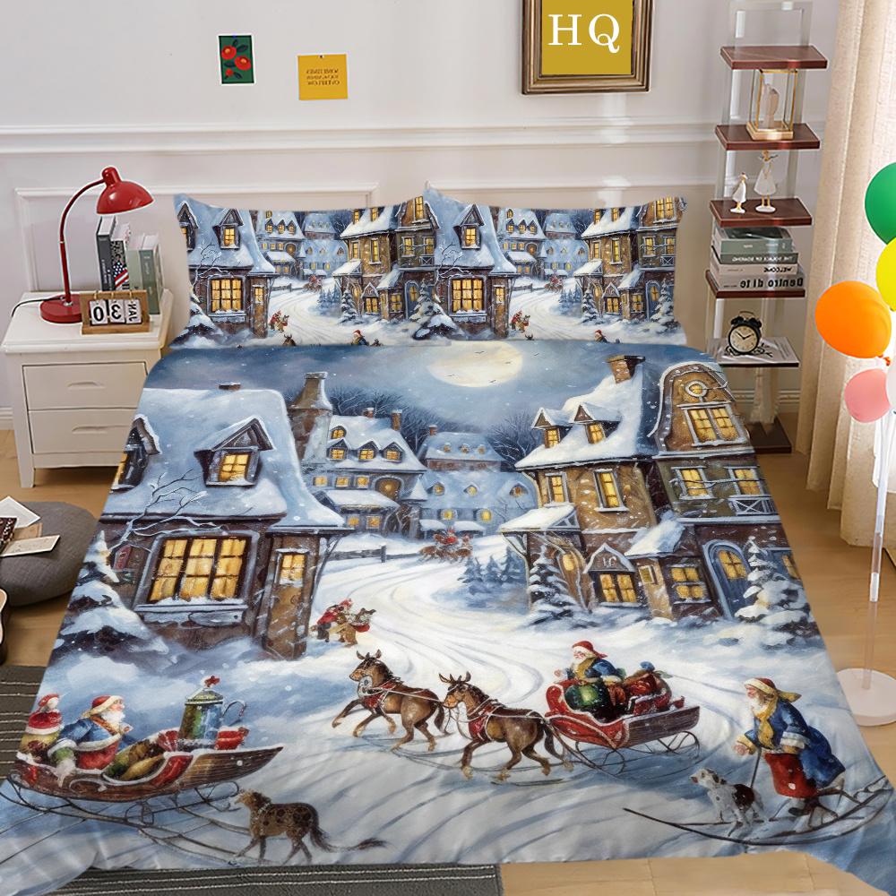 Покрывала с рождественским принтом и 3D декором для спальни, полный размер, микрофибра, высокое качество, дизайн, домашний текстиль для девочек
