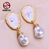 Geometry Long Earrings For Women Fashion Flower Pearl Earrings Jewelry For Wedding Party Gifts Drop Earrings