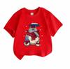 Kids Boys Girls 100% Cotton O-neck Short Sleeve T-shirt, Cute Winter Snow Totoro Family Print Casual Soft Pullover Tee for Daily Wear Holiday Gift