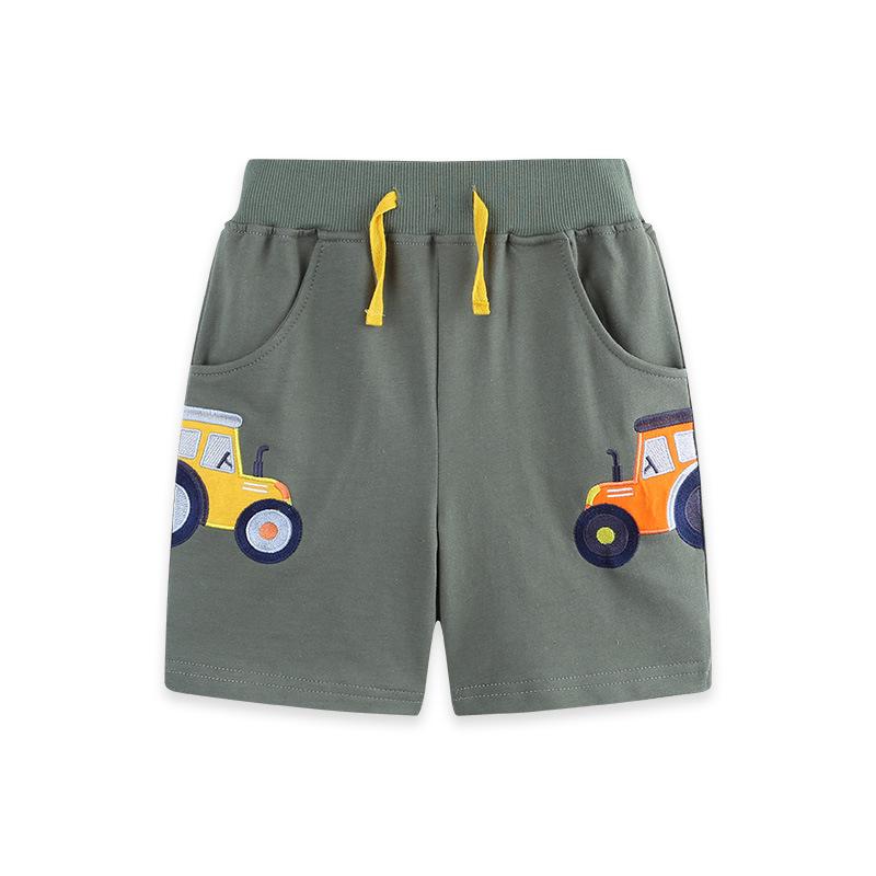 Boys shorts summer new cartoon car embroidery children's sweatpants children's pants