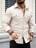 Men's formal long-sleeve dress shirt, ideal for office and daily wear.