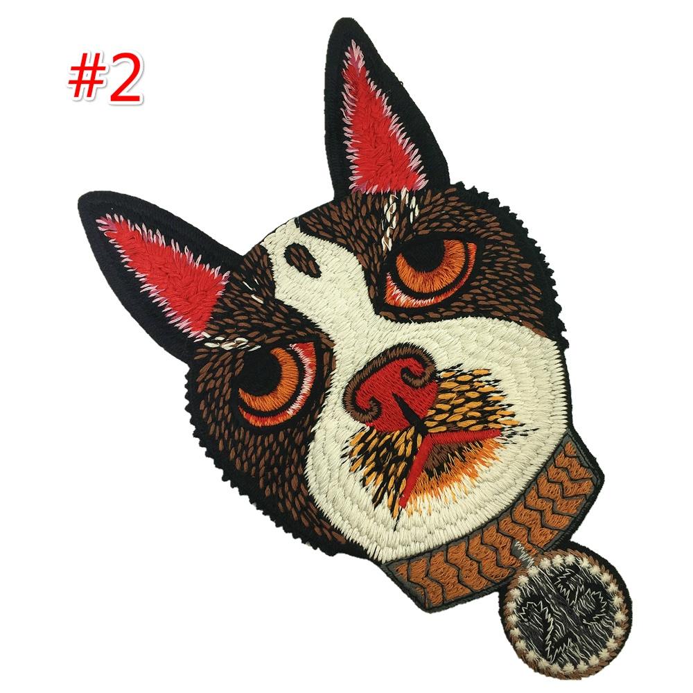 1Pc Sew Big Dog Head Embroidery Patch Embroidered Applique Animal Patches For Clothes Coat Hound Appl