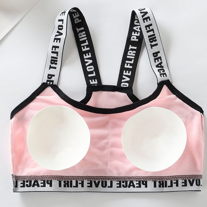 Girl Racerback Cotton Sport Training Bra Solid Color Wide Strap Underwear 8-14Years