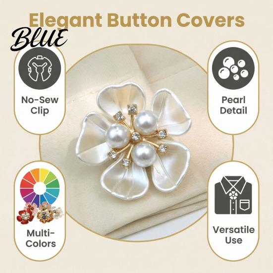 Photo Shoot Accessories Flower Cufflinks Faux Pearl Rhinestone Button Covers