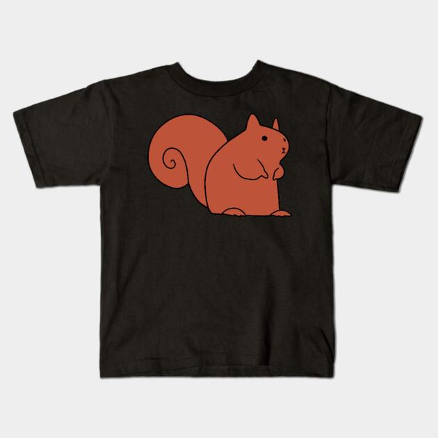 Boys Girls Soft Cotton Graphic Tees Cute Red Squirrel Breathable Daily School Wear Kids T-Shirts