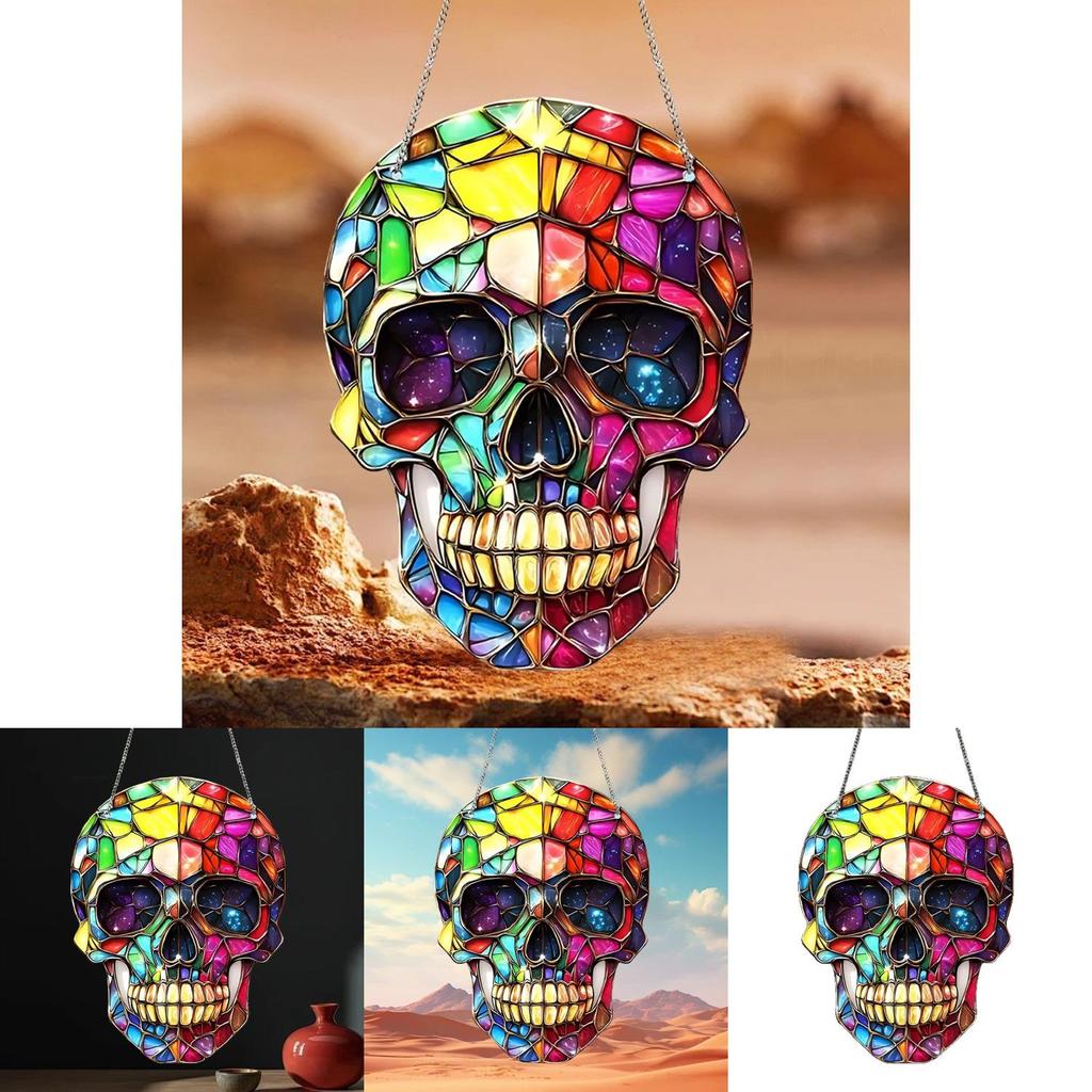 Fashion Colorful Skull Pattern Acrylic Glass Pendant For Party Gifts And Celebrations