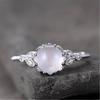 Elegant European & American 18k Rose Gold Plated Moonstone Diamond Engagement Ring with White Opal