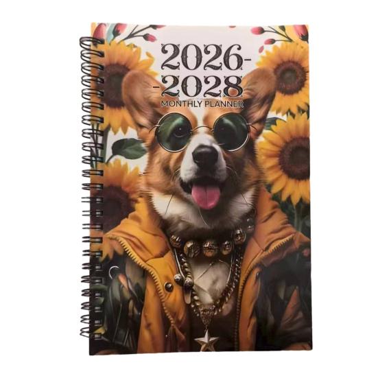 Ежемесячник на 2026-2028 годы Книга-планировщик на 3 года Янв. 2026 - Дек. Календарь на 36 месяцев 2028 года с переплетом на двойной спирали для школьной работы