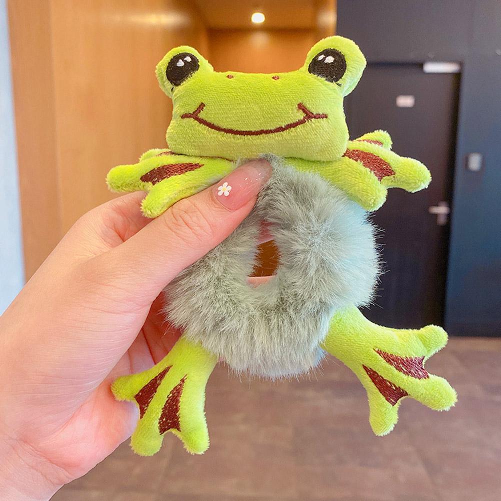 Women Girls Cute Cartoon Panda Hair Scrunchies Bear Elastic Plush Hair Sweet Cat Ponytail Hair L4U6