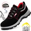 Защитная обувь для работы с защитой от проколов, мужские рабочие ботинки со стальным носком, противоударные строительные защитные ботинки, мужская защитная обувь с низким вырезом