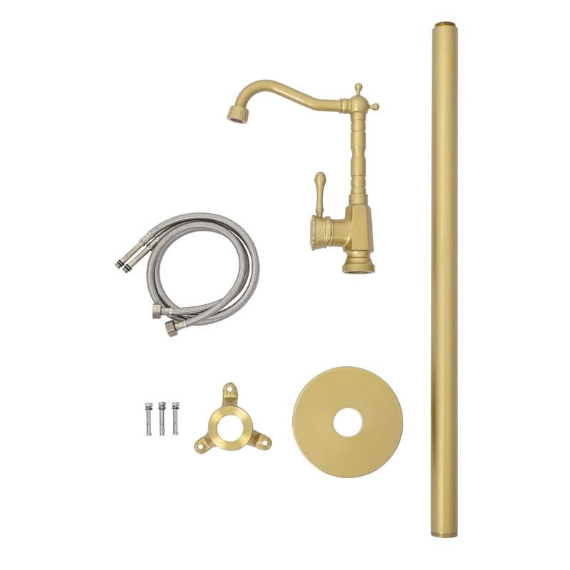Freestanding floor-mounted bathtub faucet, antique brass, GLEN 1