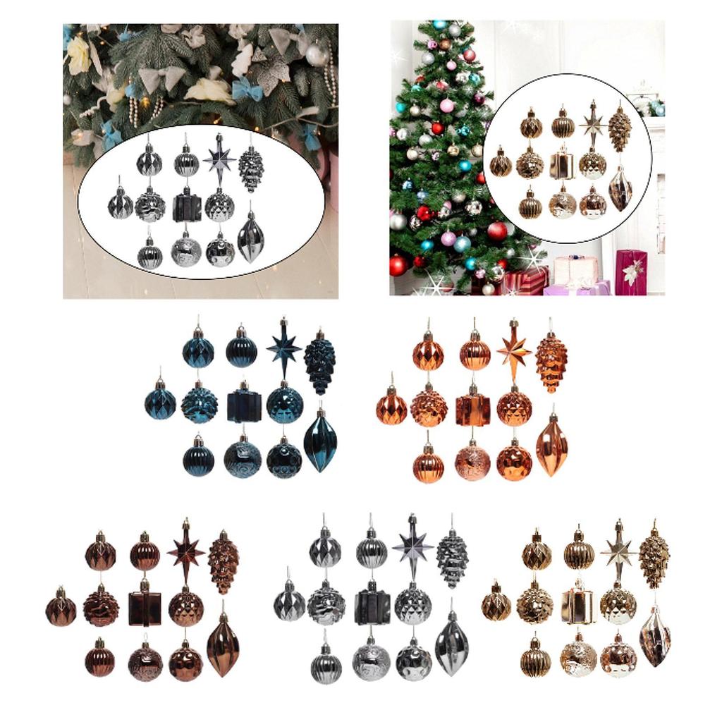 Christmas Tree Hanging Ornaments DIY Shatterproof Decorative Xmas Balls Baubles for Cafe Thanksgiving Festivals Holidays Wedding