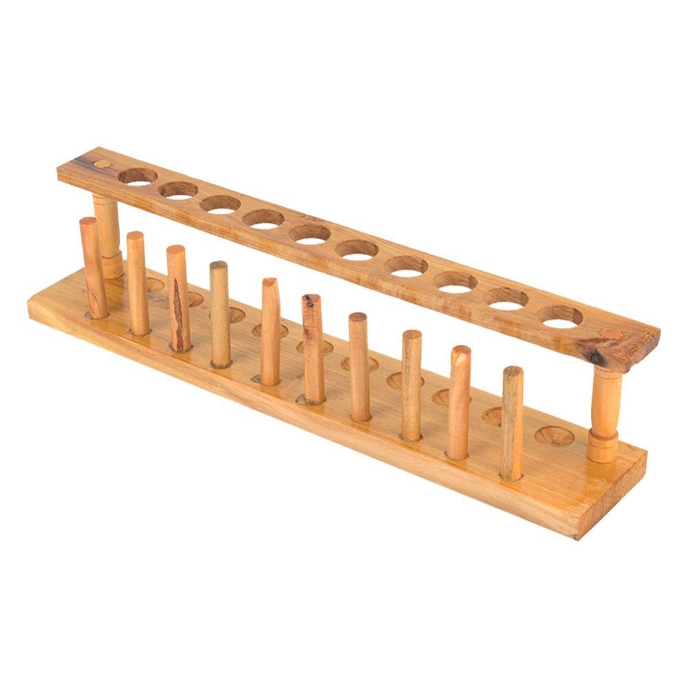 Durable 6/8/10 Hole Test Tube Rack Durable Stable Base Wooden Test Tube Stand Alkali Resistance Lab Test Tube Stand Research