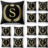 Cover Black And Gold Letter Case Sofa Cushion Cover Home Decor