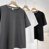 Men's Summer Solid Color Short Sleeve T-Shirt with Pocket Design, Loose Fit, Crew Neck, Versatile Casual Top, Base Shirt