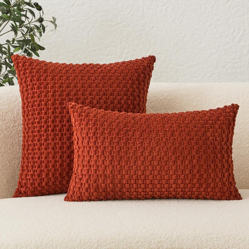 Новая вельветовая наволочка, наволочка для подушки, трехмерная подушка с пузырьками, клетчатая наволочка, спинка для дивана