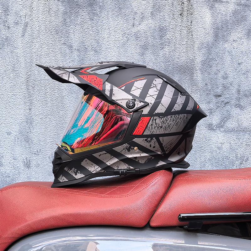 LVS Взрослый шлем для мотокросса фулфейс кросс-шлем с 800 внедорожными шлемами, сертификация DOT, двойной визор, в комплекте