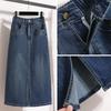 Dimanaf 2025 Plus Size Summer Denim Skirts Women Blue Fashion A-Line Skirt Belt Waist