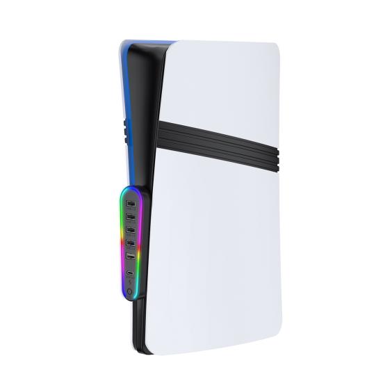 6-портовый USB-концентратор с RGB-подсветкой, подключение и использование без установки драйверов, удобная передача данных, пользовательский интерфейс. USB-концентратор расширения для PS 5 Pro/PS5 Slim.