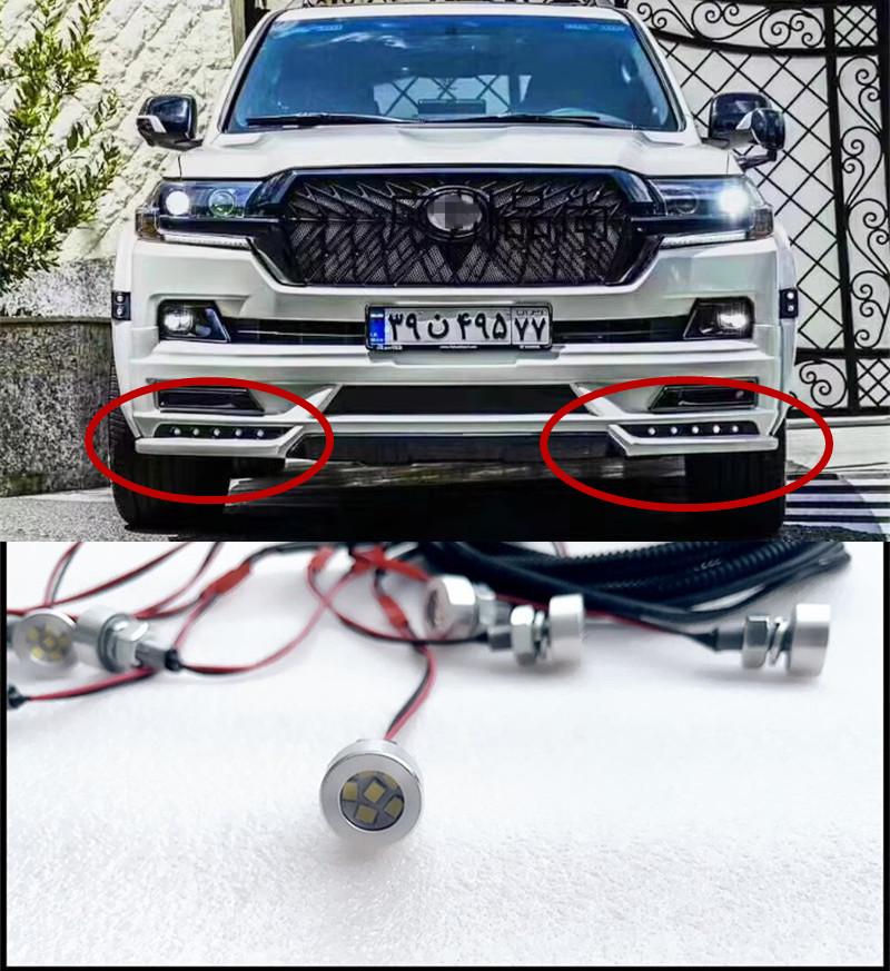 Передний бампер Toyota Land Cruiser Black Warrior 2012-2022 с 8 светодиодными дневными ходовыми огнями