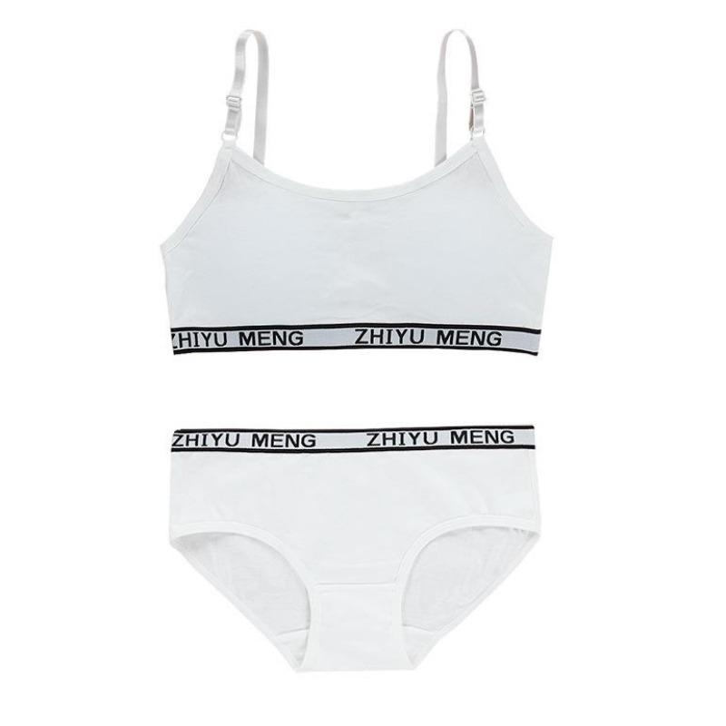 Спортивный бюстгальтер Хлопковые тренировочные бюстгальтеры Комплекты бюстгальтеров и трусиков для девочек-подростков Детская одежда 8-16 лет