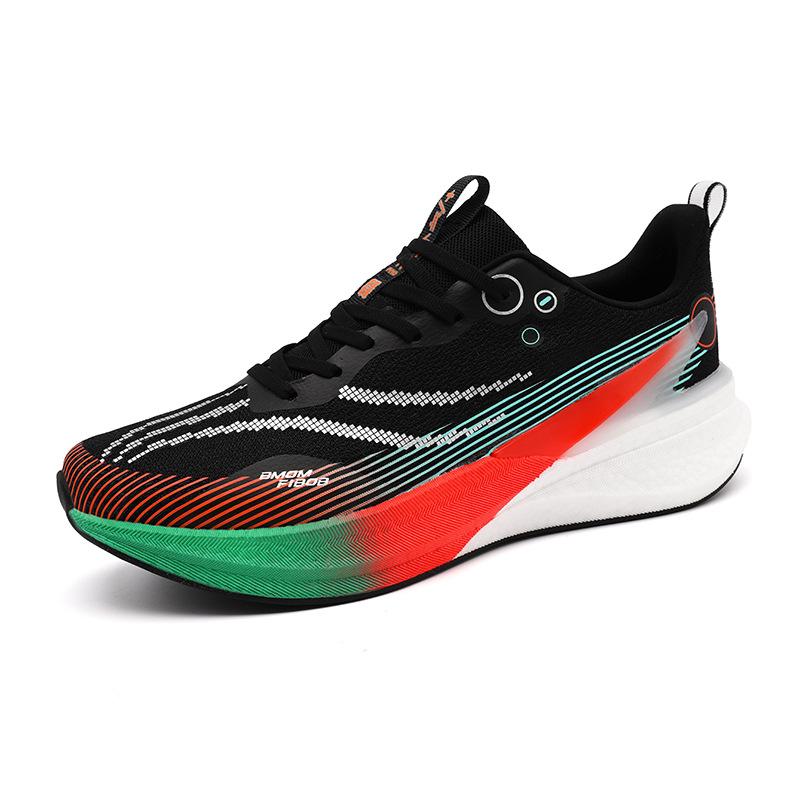 New Carbon Board Running Shoes Men's Spring and Autumn Youth Ultra-light Professional Racing Student Sports Shoes Lightweight and Breathable