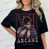 Arcane Vi Модная уличная футболка для мужчин женщин Лига Легенд Тренд Одежда Джинкс Аниме Фанатам Подарок Футболки в уличном стиле