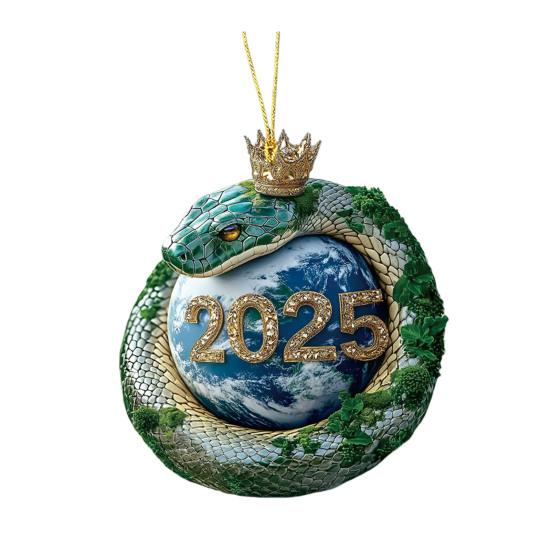 1 шт/3 шт змея украшение 2025 год змеи 2D акриловый кулон корона змея подвесное украшение для рождественской елки домашний декор