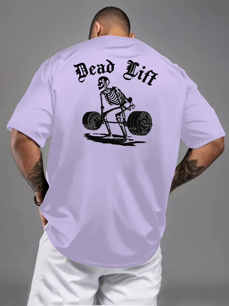 Модная летняя мужская футболка для тренировки мышц с принтом готическими буквами, микроэластичная, дышащая, с круглым вырезом, для улицы, в стиле кэжуал