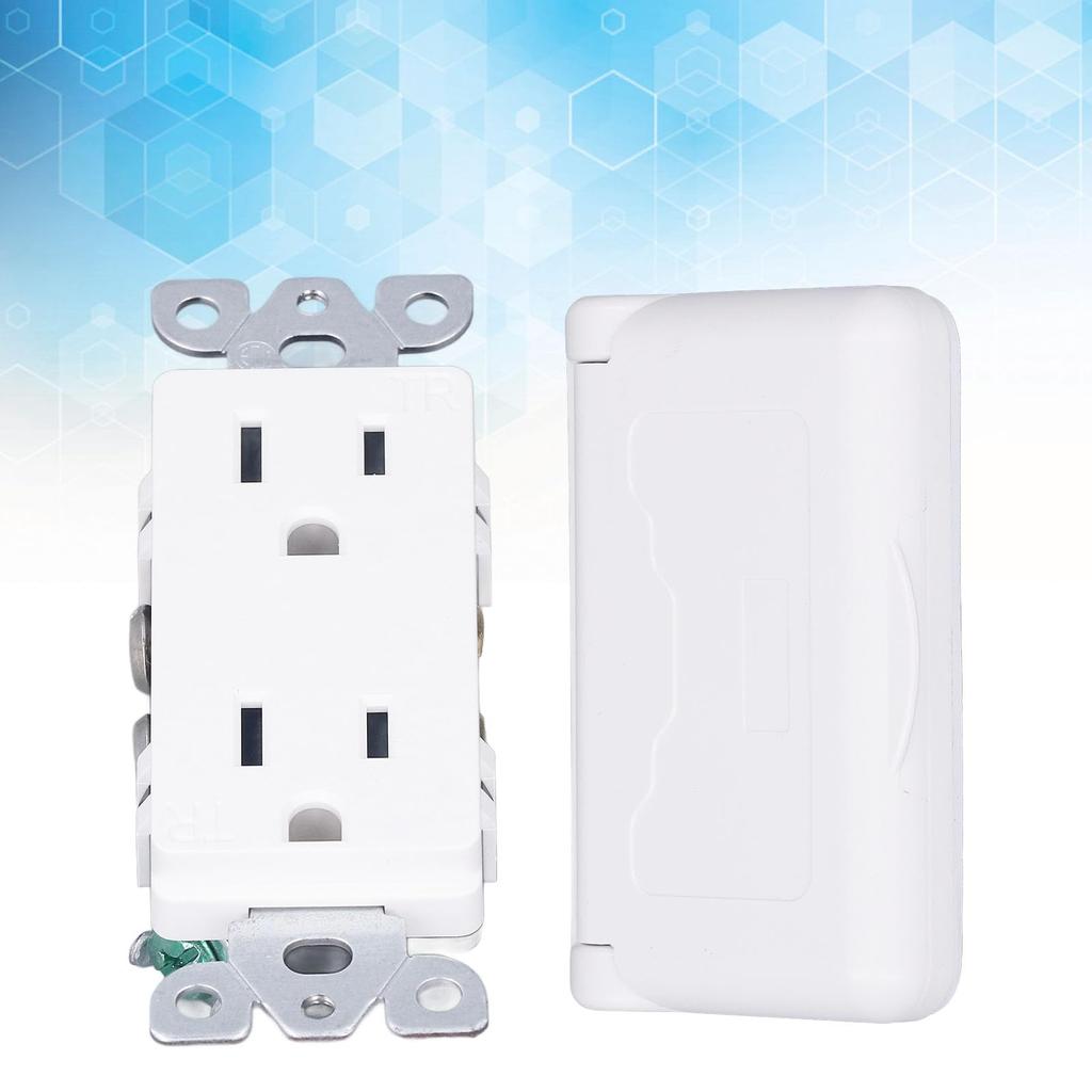 Power Outlet Wall Windproof Socket Outdoor Socket Dual Socket Windproof Weatherproof Outlet 15A 125VAC Flame Retardant Outdoor Receptacle RV Camper