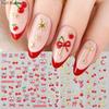 New cherry nail sticker set bow bronzing love nail sticker