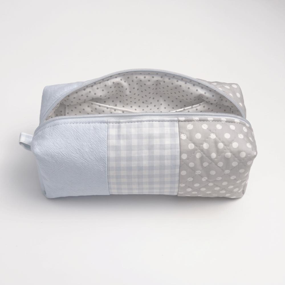 Plaid Pattern Pencil Case Polka Dot Patchwork Pencil Case Japanese Style Pen Bag Office Use