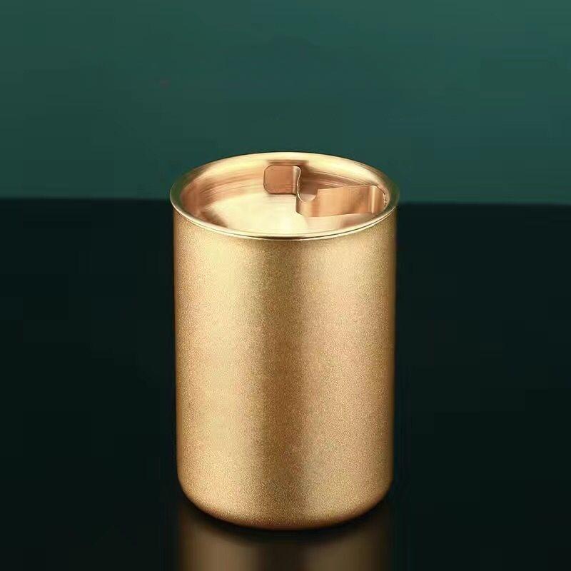 Thickened ashtray stainless steel household car ashtray Internet Coffee bar ashtray funnel with lid  anti-fly ash anti-drop