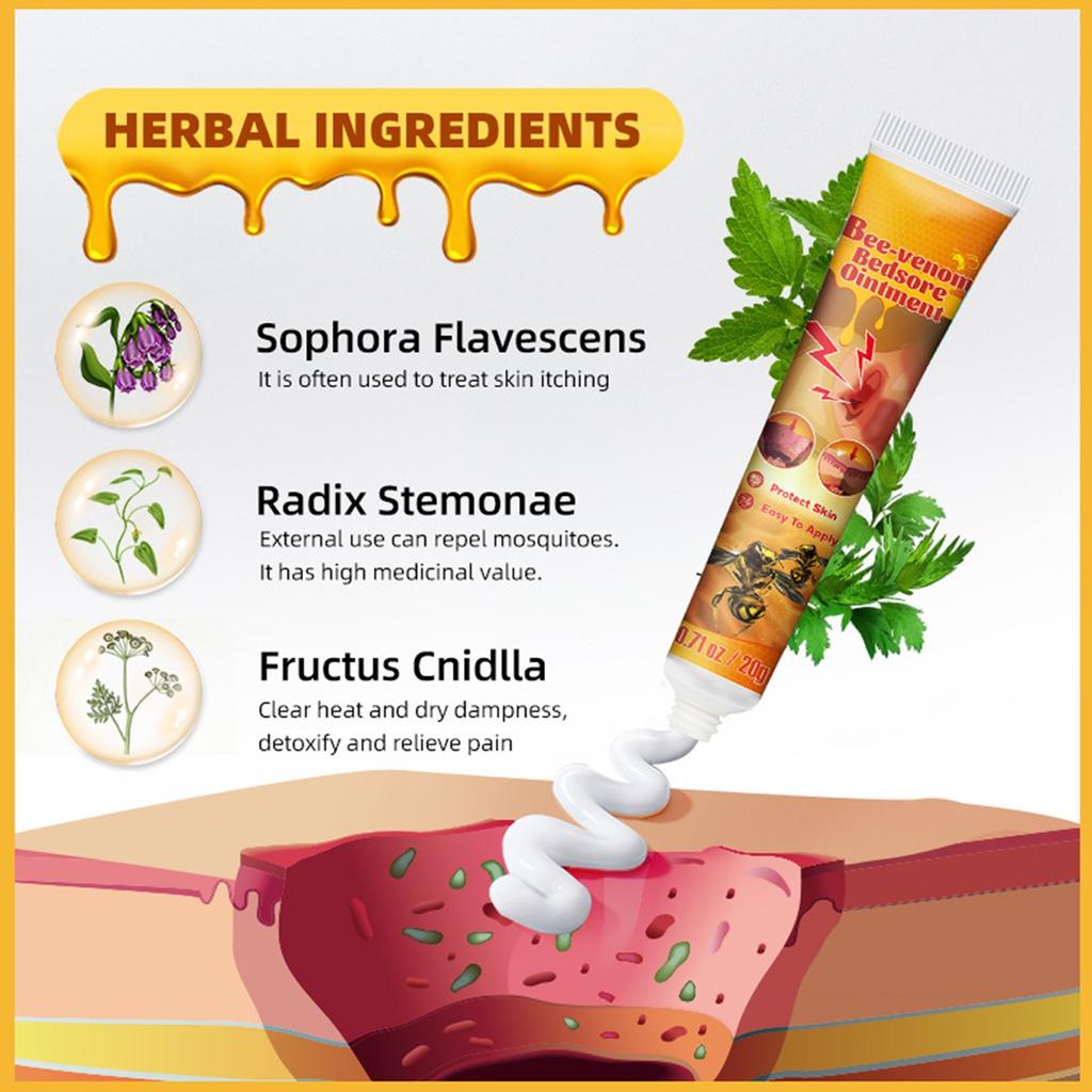 Bee Decubitus Cream Pressure Ulcer Care Elderly Health Skin Care Ointment Reduces Itching And Pain Inhibiting Skin Cream 20g