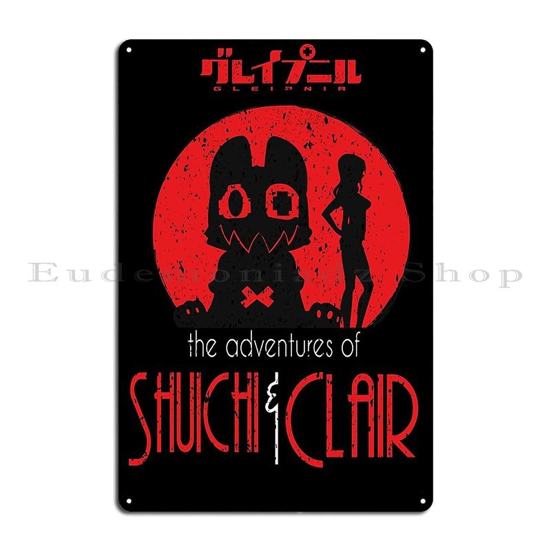 Gleipnir Black Title CLAIR AOKI CHIBI (WHITE) GRUNGE STYLE Metal Plaque Poster Living Room Wall Cave Bar Mural Tin Sign Poster