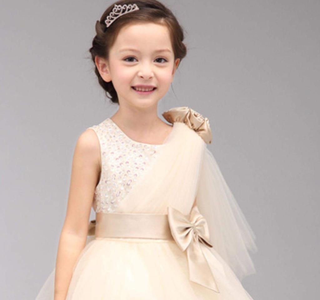 VIISEN Торжественное Идеально для платья для пианистки и девочки-цветочницы с цветочным декором и бантом Размеры Размер Платье для девочек, Концерты, Свадьбы, Концерты, Сити-Го-Сан