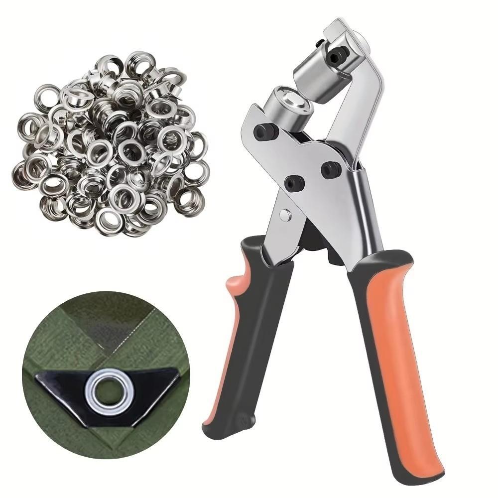 Manual Press Grommet Eyelet Plier Kit 10mm Eyelet Hole Punch Pliers Eyelet Installation Tool