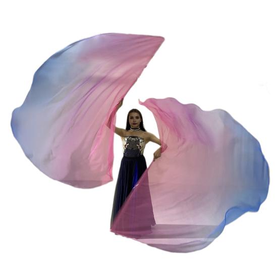 Half Circle Flag Flowing Shrittle Reflective Material Vibrant Gradient Colors Stretchable Metal Rod Lightweight Dance Flags Praise