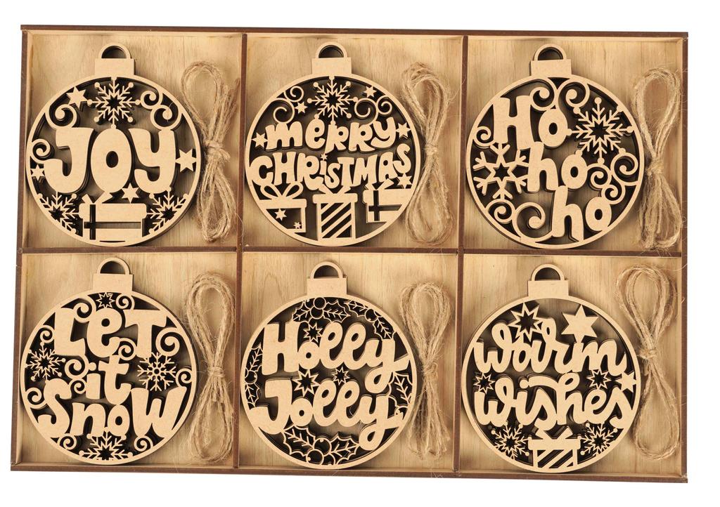 Inkdotpot 18 шт. Рождественские украшения, незаконченные деревянные лазерные вырезы в форме дерева/колокольчика, подвесное украшение