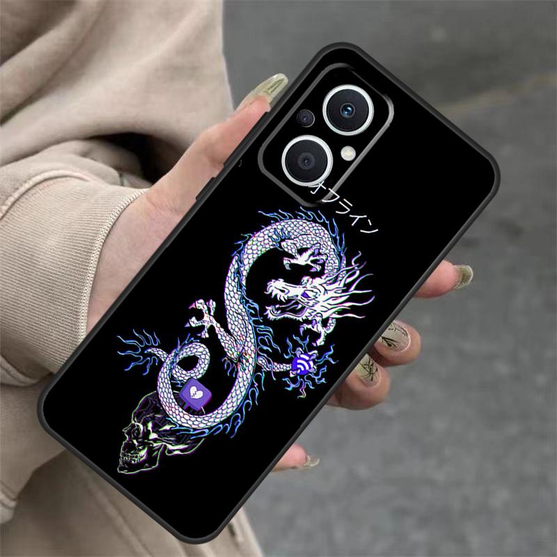 Древний японский чехол с драконом для OPPO Reno 14F 13F 12F 11F 10 12 13 14 Pro 7 8 Lite OPPO Find X5 X6 X8 X9 Pro