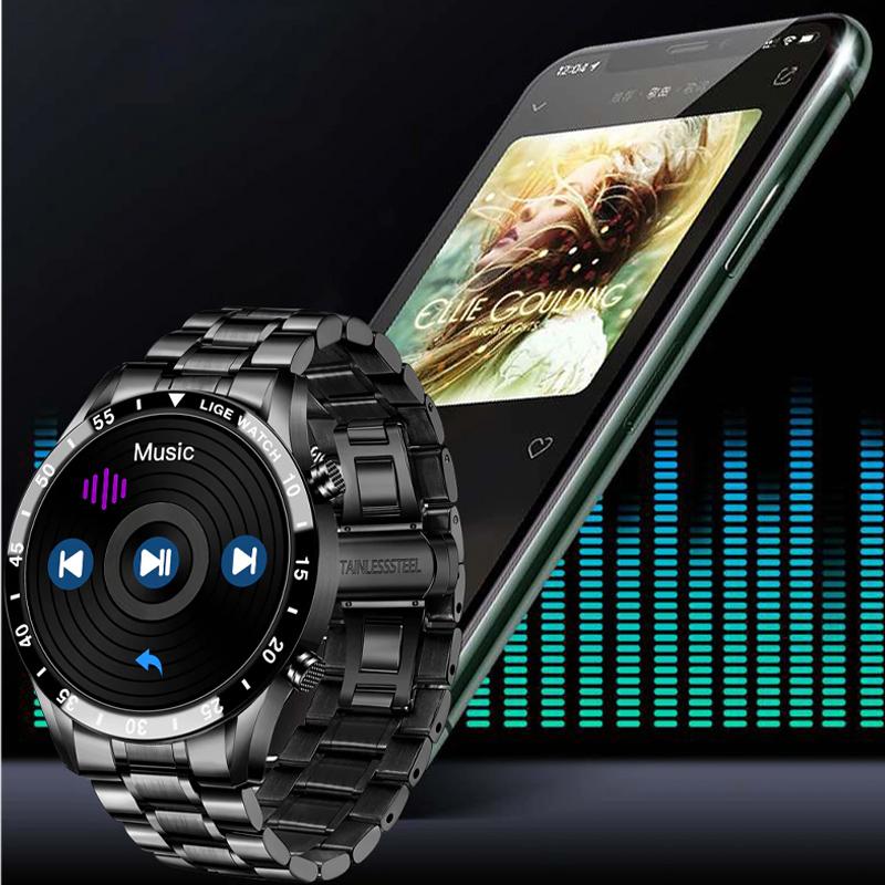 LIGE Новинка 2021 года, мужские умные часы с сенсорным экраном, спортивные часы для фитнеса, IP67, водонепроницаемые, Bluetooth для Android, ios, мужские умные часы