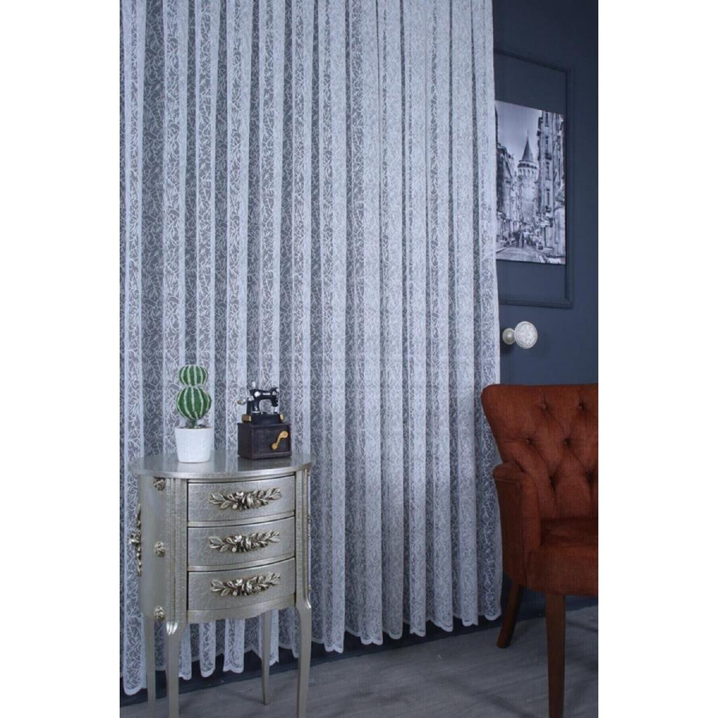 Роскошный трикотажный тюль с узором «лапка», 1/3 закрытая складка