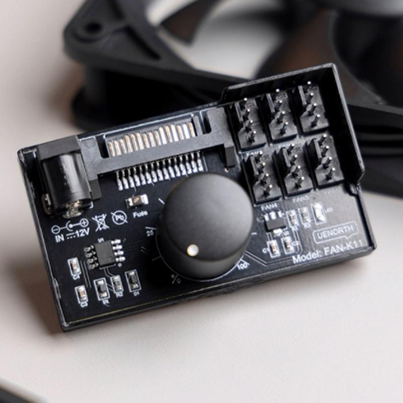Контроллер скорости вращения вентилятора компьютера, мощный концентратор, контроллер питания Sata, контроллер скорости вращения вентилятора сервера Nas, регулировка скорости PWM для 6 вентиляторов