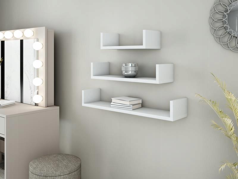 Ex3 Small White Hanging Shelf, Set Of 3 Shelves