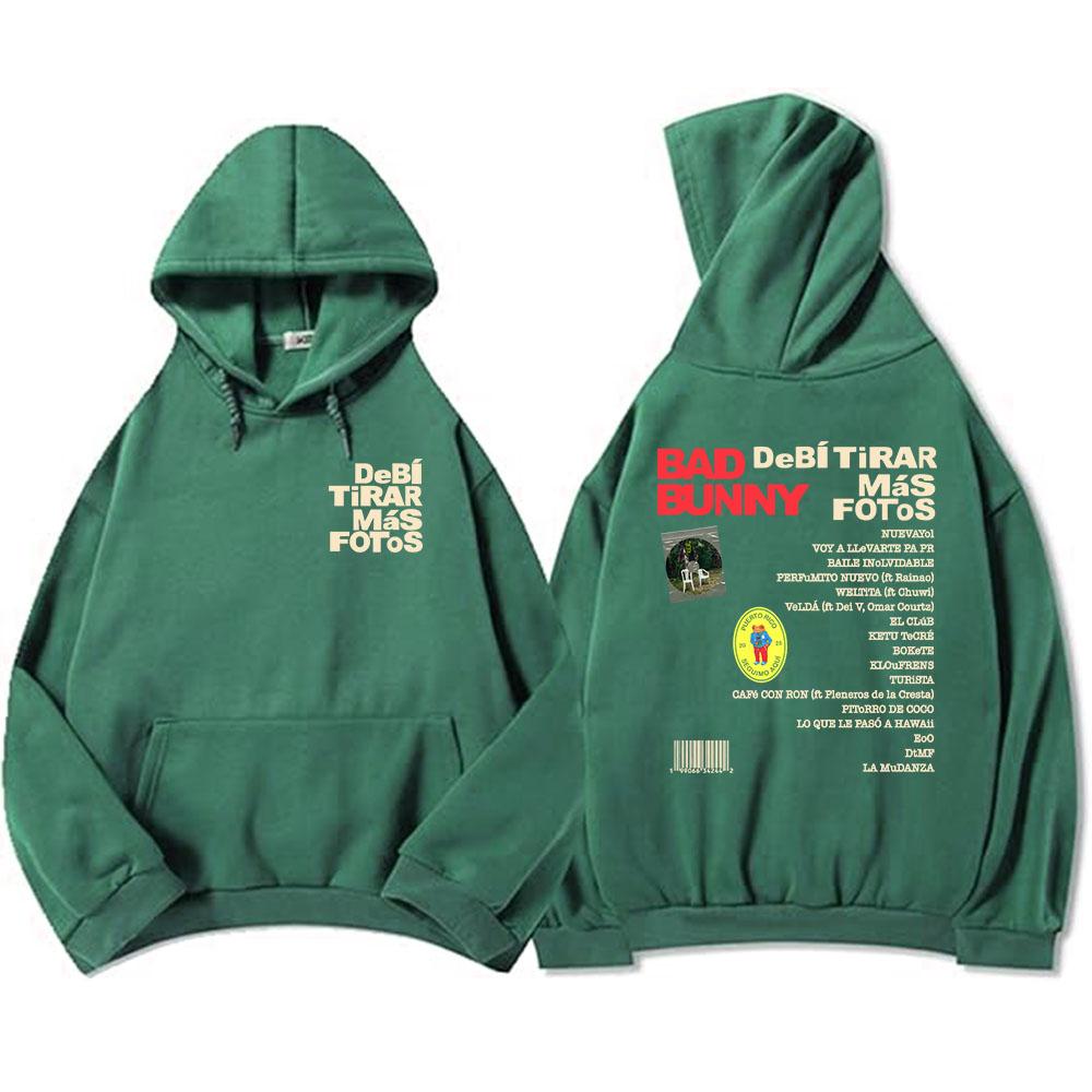 Unisex Streetwear Bad Bunny DTMF Hoodies 2025 New Album Debí Tirar Más Fotos Printing Sweatshirts Winter Comfortable Male Hoodie